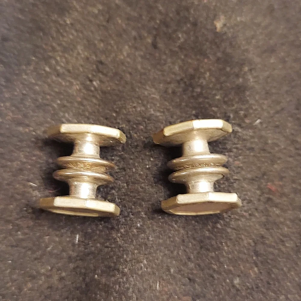 🩶 Antique Baer & Wilde Kum-A-Part Octagon Cuff Links